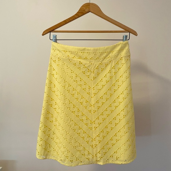 Ann Taylor Eyelet Skirt in Yellow - Picture 5 of 5
